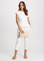 Crochet Hem T-Shirt & Straight Leg Capris