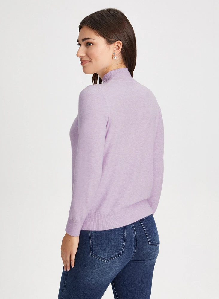 Pull en tricot à cristaux cascade