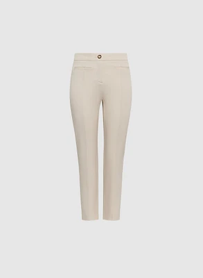 Emma Pleated Slim-Leg Pants – Short