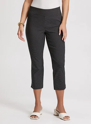 Pull-On Micro Dot Capri Pants