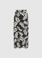 Leaf Print Midi Skirt