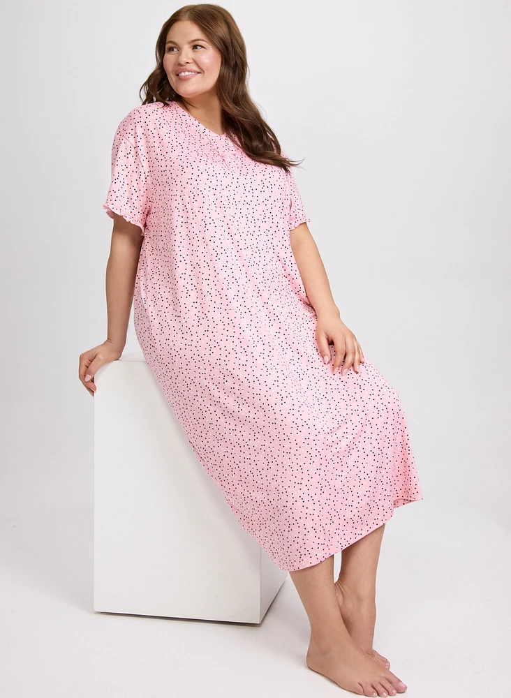 Dot Print Nightgown