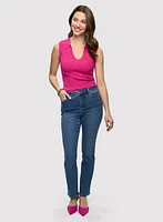 Lightweight Knit Sleeveless Top & Essential Straight Leg Jeans