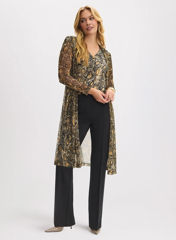 Snake Print Cover-Up & Pull-On Pants