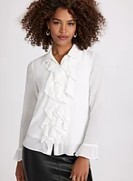 Blouse boutonnée à volants