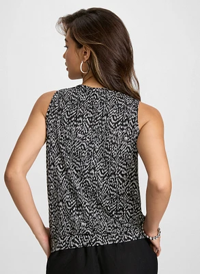 Sleeveless Scoop-Neck Keyhole Top