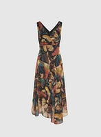 Floral Chiffon Midi Dress