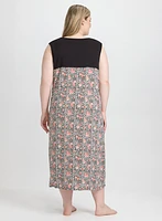 Robe de nuit à motif animal et floral