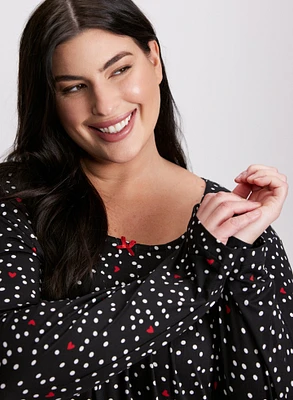 Polka Dot & Heart Nightgown