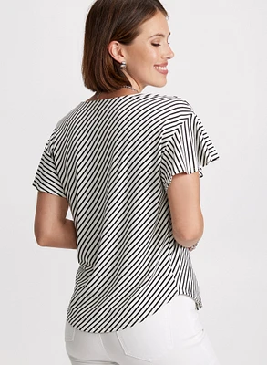 Diagonal Stripe Print Top