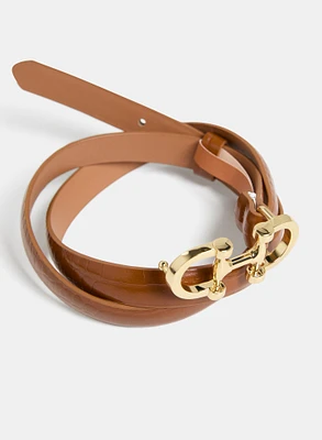 Ceinture mince en cuir végane