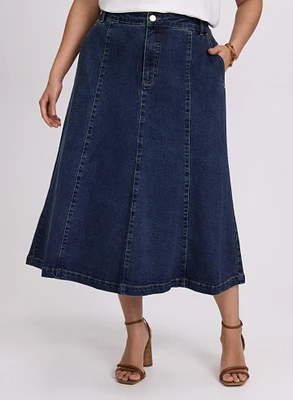 Jean Midi Skirt