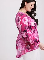 Balloon Sleeve Floral Tunic