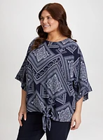 Paisley Border Print Blouse