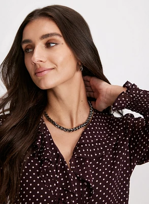 Polka Dot Ruffled Blouse