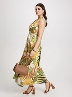 Robe maxi à motif tropical