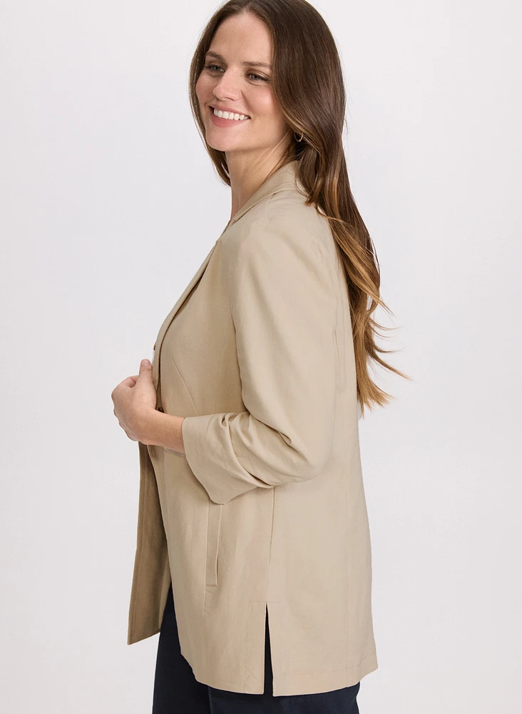 Blazer en mélange de lin