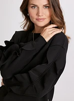 Ruffle Sleeve Sweatshirt