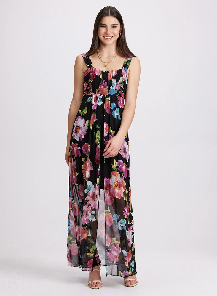 Robe maxi à motif floral