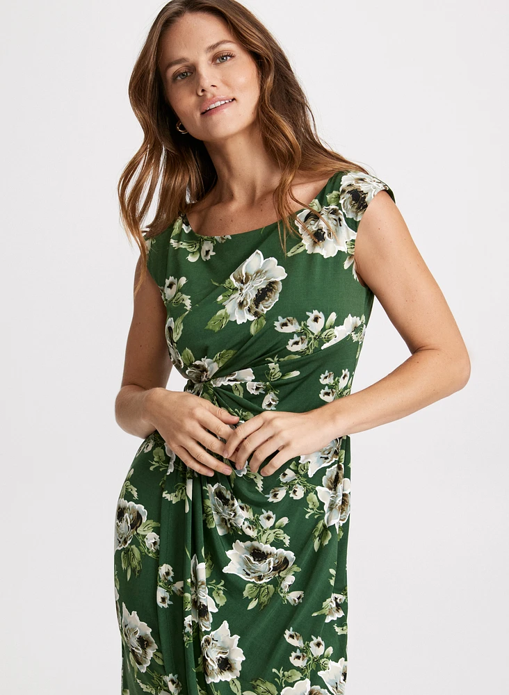 Fitted Sleeveless Floral Dress