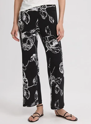 Pantalon floral à jambe large