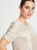 Sleeve Detail Sequin Top