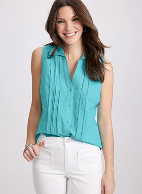 Blouse en lin sans manches