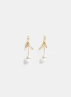 Cubic Zirconia Pearl Drop Earrings