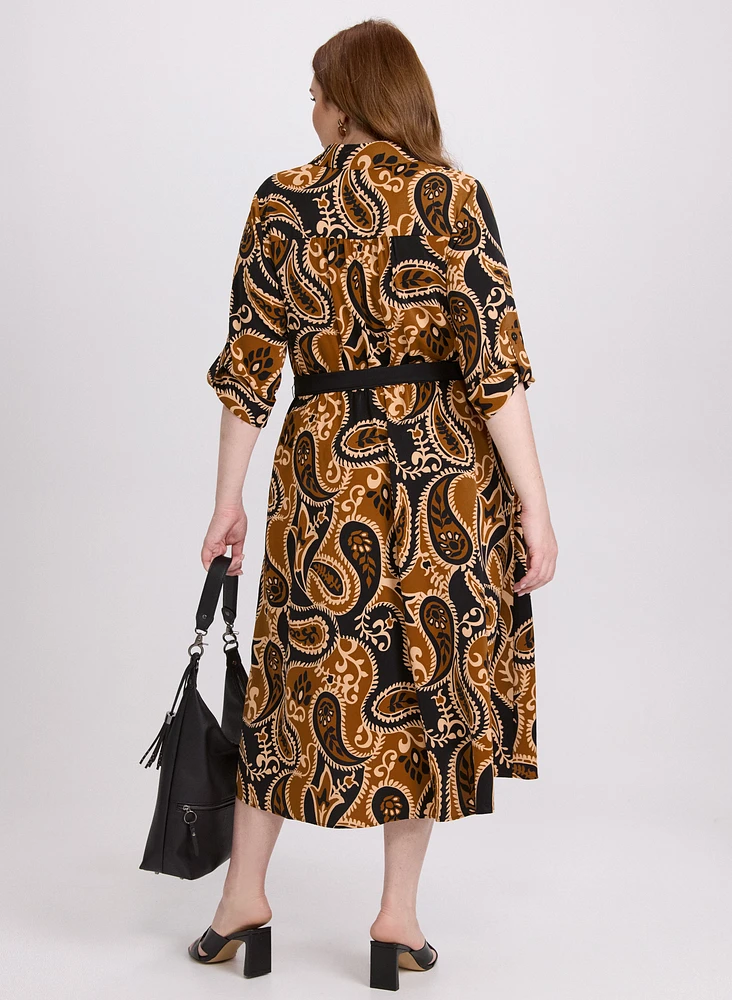 Robe-chemisier à motif paisley