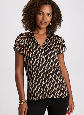 Geometric Print Blouse