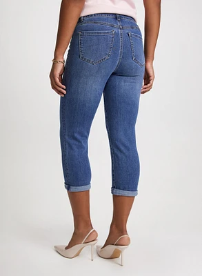 Rolled-Cuff Denim Capris