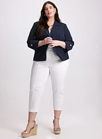 Open Crinkle Jacket & Sofia Slim-Leg Pants