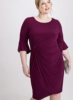Flounce Sleeve Ruched Detail Dress