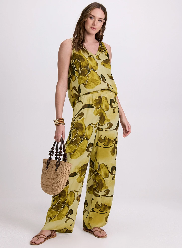 Floral Wide-Leg Pants