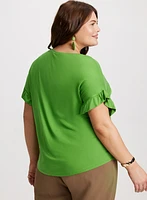 Ruffled Sleeve T-Shirt