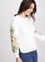 Floral Sleeve Sweatshirt