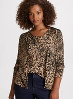 Buttoned Leopard Print Cardigan