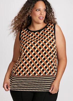 Sleeveless Geometric Print Top