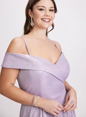 Glitter Off-The-Shoulder Dress