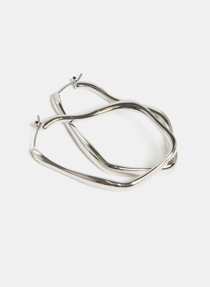 Abstract Hoop Earrings