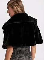 Embellished Faux Fur Cape