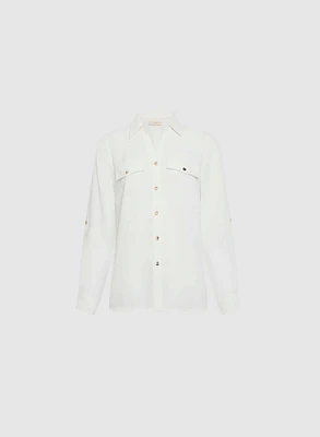 Blouse boutonnée en crêpe