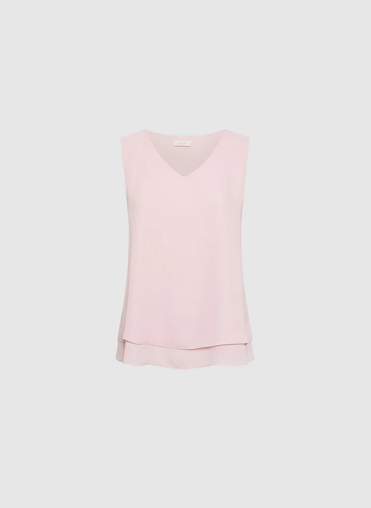 Sleeveless V-Neck Blouse