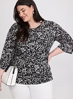 Sketch Floral Print Top