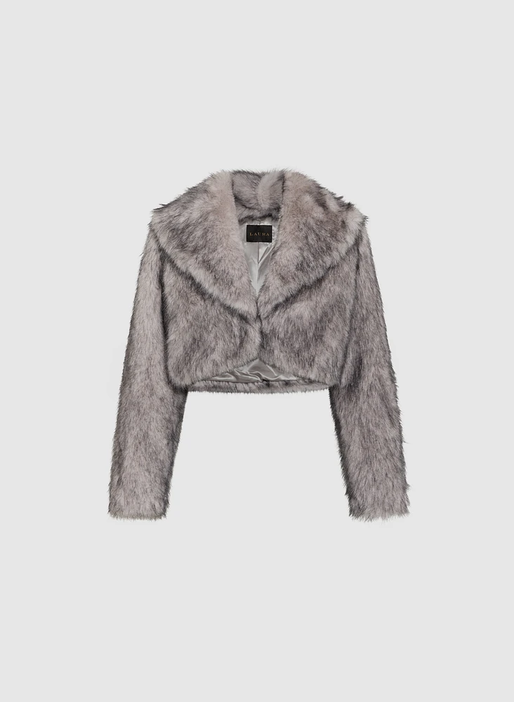 Manteau court en fausse fourrure