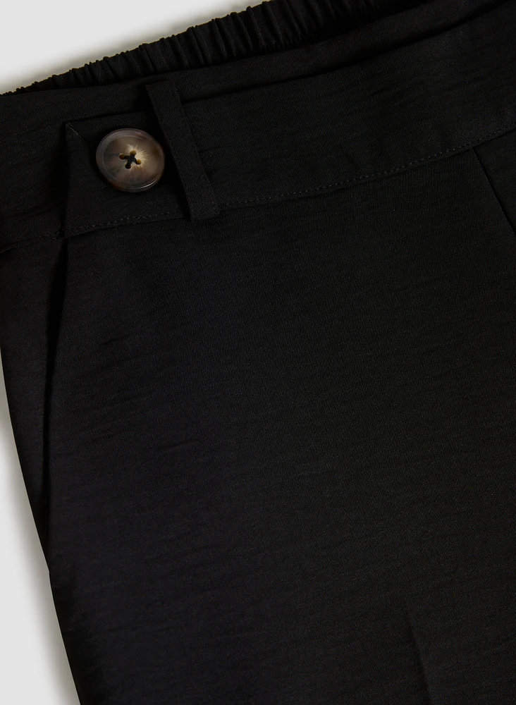 Wide-Leg Crepe Pants