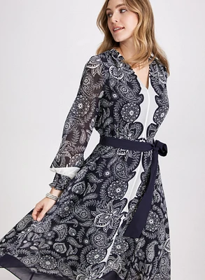 Paisley Placement Print Dress