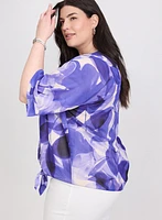 Blouse à motif feuilles