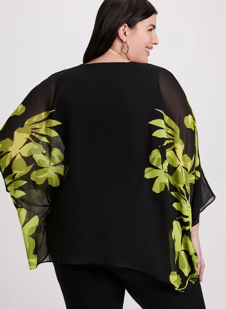 Joseph Ribkoff - Sheer Floral Print Blouse