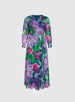 Robe maxi à motif floral abstrait